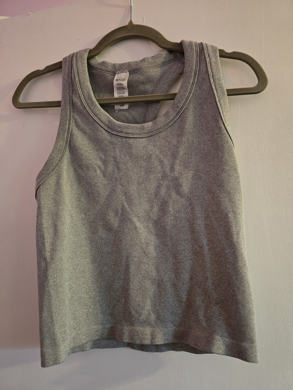 Reflex Gray Ribbed Tank Top